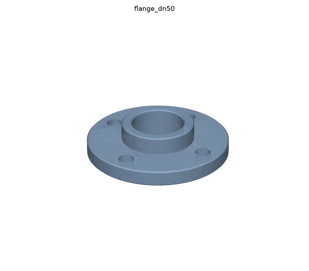 3D flange model in CAD Designer