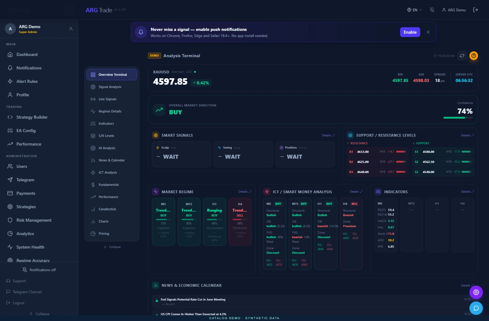 AutoTrade unified analysis terminal