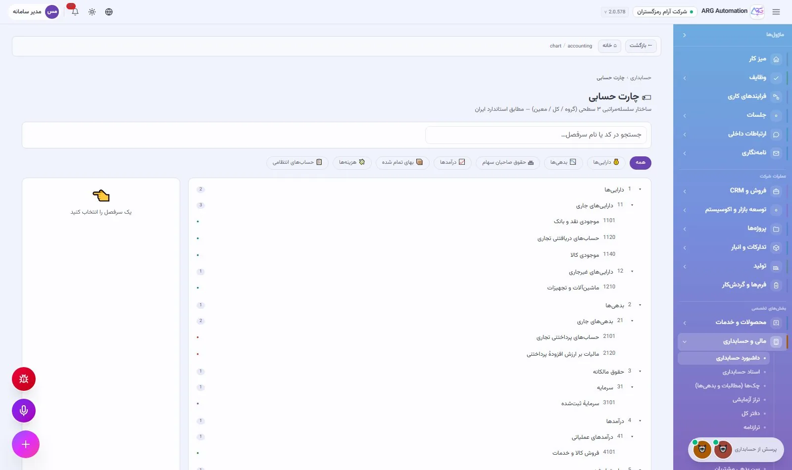 چارت حسابی