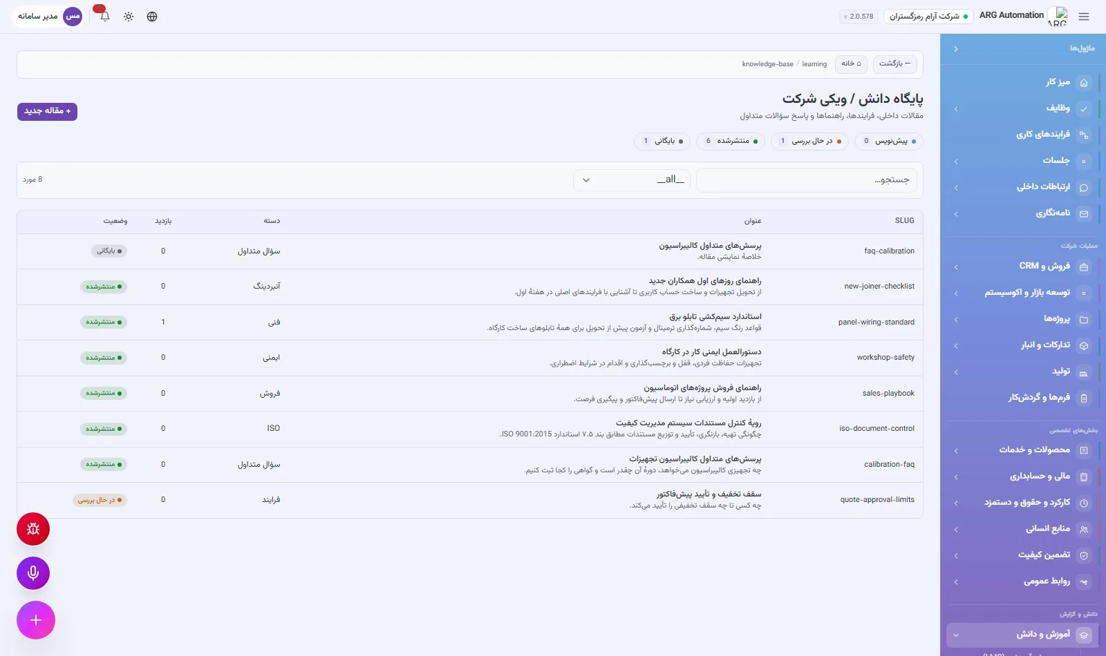 Knowledge base / company wiki